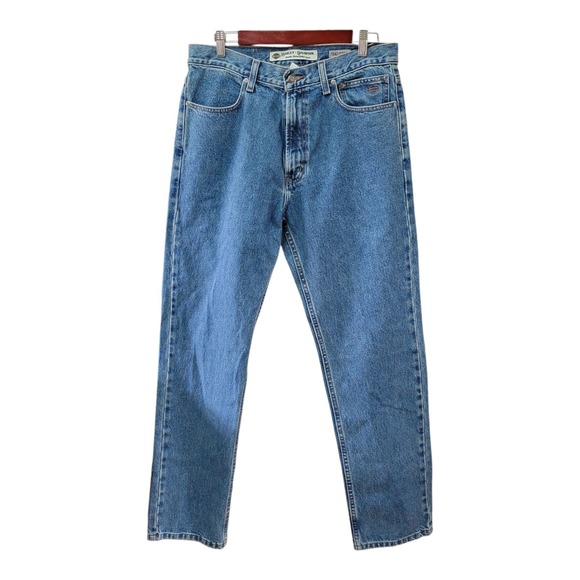 Harley Davidson Mens 34x32 Straight Leg Mid Rise Denim Blue Jeans - Picture 3 of 12